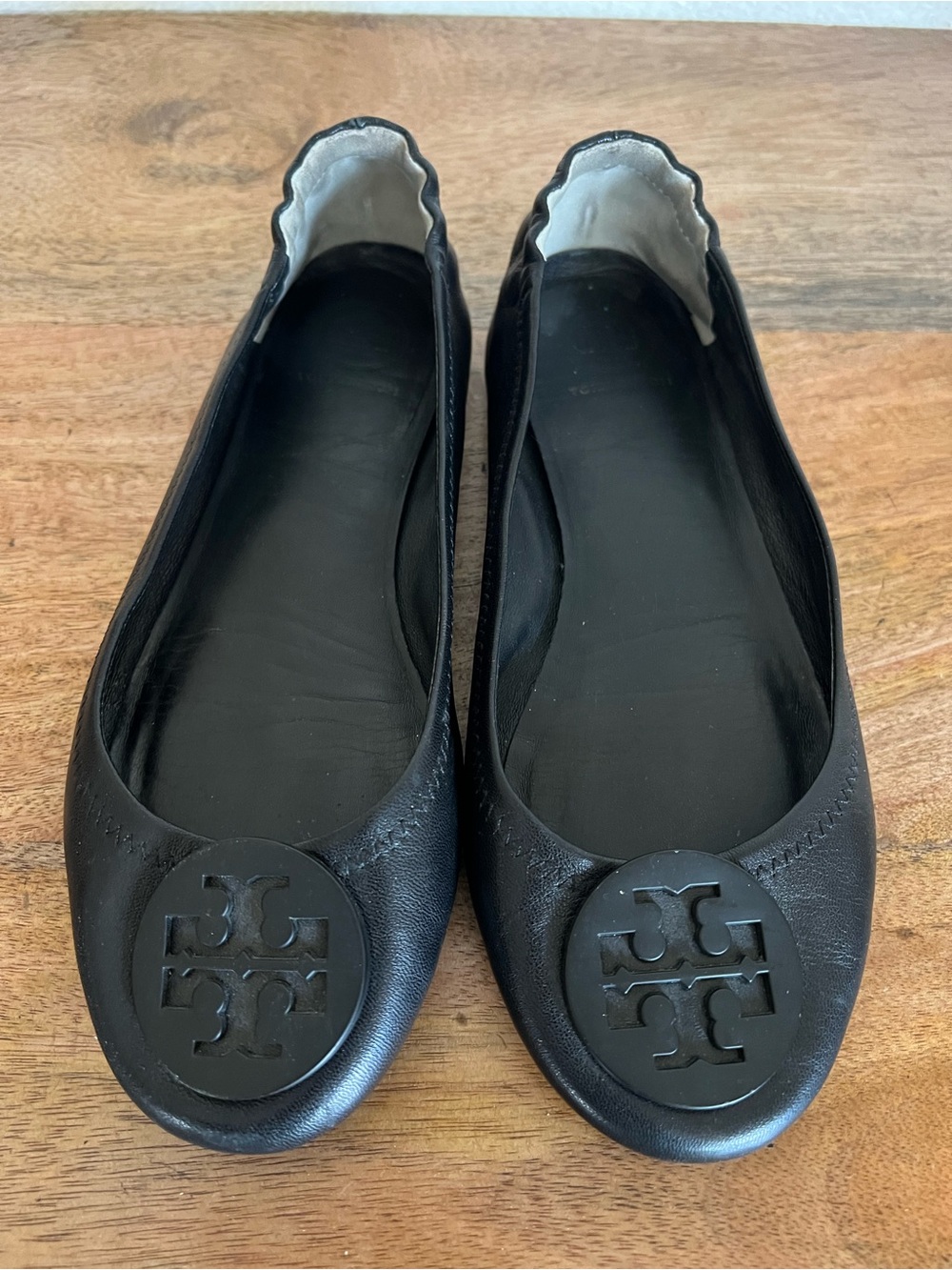 Tory Burch Reva Travel Ballet Leather Flat Size 7.5 M